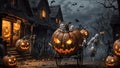 Unveiling the Horror of Ancient Mummies and Sinister Jack-o\'-Lanterns in the Eerie Halloween Cemetery