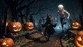 Unveiling the Horror of Ancient Mummies and Sinister Jack-o\'-Lanterns in the Eerie Halloween Cemetery