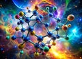Unveiling the Intricate Architecture of an Enzyme A Double Exposure of Atomic Bonds and Molecular Structure