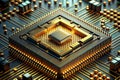 Unveiling the Intricate Microarchitecture of a Central Processing Unit A Microscopic Journey into Computer Logic Royalty Free Stock Photo