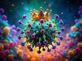 Unveiling the Intricate Structure of a CrownShaped Virus A DoubleExposure Microscopic Image Royalty Free Stock Photo