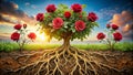 Unveiling the Intricate Underground World An Aerial Perspective of a Rose Root Systems Complex Network Royalty Free Stock Photo