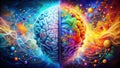 Unveiling the Left and Right Brain A Visual Exploration of Cognitive Functions and Hemispheric Specialization Royalty Free Stock Photo