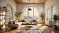 Unveiling Minimalist Mediterranean Style High Ceilings Arched Details and a Calming Neutral Color Palette for a