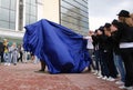 Unveiling of monument to Michael Jackson. Royalty Free Stock Photo