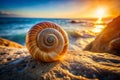 Unveiling Natures Mathematical Harmony A Fibonacci Spiral Embraces an Ocean Rock