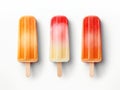 Unveiling a Rainbow Delight: The Story Behind the Trio of Colorful Frozen Popsicles!