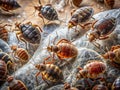 Unveiling the Tiny Terror A Double Exposure of Bed Bug Infestation Macro CloseUp Reveals the Hidden Pests Royalty Free Stock Photo