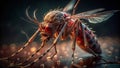 Unveiling the Tiny Terror A Microscopic Examination of a Mosquito Bite and the Potential for Disease Transmission Royalty Free Stock Photo