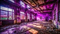 Unveiling the Violet Veiled Exploring the Intriguing Decay and Grunge of an Abandoned Urban Structure Captured in