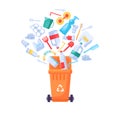 Unwanted Plastic Items Falling to Landfill Royalty Free Stock Photo