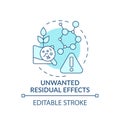 Unwanted residual effects turquoise concept icon