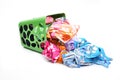 Unwashed cloth in basket Royalty Free Stock Photo