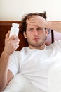 Unwell man with headache