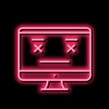 unworked web site neon glow icon illustration