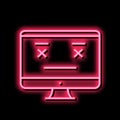 unworked web site neon glow icon illustration Royalty Free Stock Photo