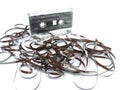 Unwound cassette tape Royalty Free Stock Photo