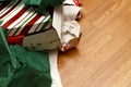 Unwrapped Christmas Gifts and Torn Wrapping Paper Royalty Free Stock Photo