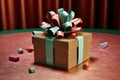 unwrapped gift box with a festive bow on top Royalty Free Stock Photo