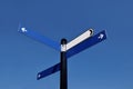 Unwritten road sign in the sunny day on the blue sky Royalty Free Stock Photo