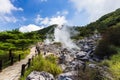 Unzen Hot Spring & Unzen Hell landscape in Nagasaki, Kyushu. Royalty Free Stock Photo