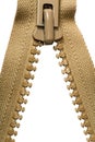 Unzipped brown zipper