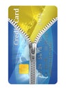 Unzipped credit card Royalty Free Stock Photo