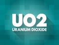UO2 - uranium dioxide acronym, abbreviation concept background Royalty Free Stock Photo