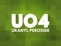 UO4 - uranyl peroxide acronym, abbreviation concept background