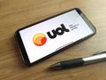 UOL logo displayed on mobile phone