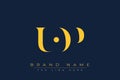 UOP abstract letter logo design Royalty Free Stock Photo