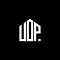 UOP letter logo design on BLACK background. UOP creative initials letter logo concept. UOP letter design Royalty Free Stock Photo