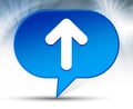 Up arrow icon blue bubble background Royalty Free Stock Photo