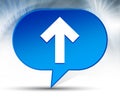 Up arrow icon blue bubble background Royalty Free Stock Photo
