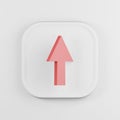 Up arrow icon cartoon style. 3d rendering white square key button, interface ui ux element Royalty Free Stock Photo