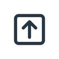 up arrow icon vector from essentials ui concept. Thin line illustration of up arrow editable stroke. up arrow linear sign for use