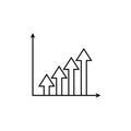 Up arrow icon vector. profit graph illustration sing. cash income symbol. Money logo. Royalty Free Stock Photo