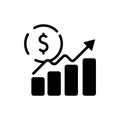 Up arrow icon vector. profit graph illustration sing. cash income symbol. Money logo. Royalty Free Stock Photo