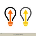 Up Arrow Light Bulb Logo Template Illustration Design. Vector EPS 10 Royalty Free Stock Photo