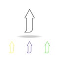 up arrow multicolored icons. Thin line icon for website design and app development. Premium colored web icon with shadow on white Royalty Free Stock Photo