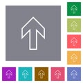 Up arrow outline square flat icons Royalty Free Stock Photo