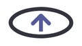 Up Arrow Oval Icon Upload Direction Pointer Increase Rise Navigation Scroll, vector design Generative AI Royalty Free Stock Photo
