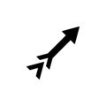 Up arrow right icon. Simple glyph, flat vector of arrows icons for UI and UX, website or mobile application Royalty Free Stock Photo