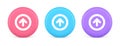 Up arrow round border button cyberspace navigation pointer 3d realistic circle icon