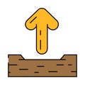 up arrow sending data icon color illustration