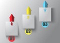 The up arrow, three-dimensional infographics