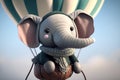 Up, Up and Away: A Funny Elephant in a Hot Air Balloon Adventure