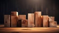 Concept business stack wooden build growth block wood success background hand strategy