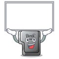 Up board button enter in the shape mascot Royalty Free Stock Photo