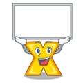 Up board character cartoon multiply sign for logo